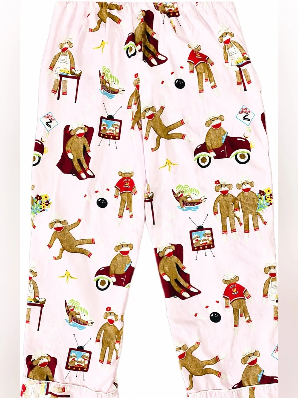 Nick & Nora Pink Women’s Sock Monkey Pajama Set L - Picture 13 of 13